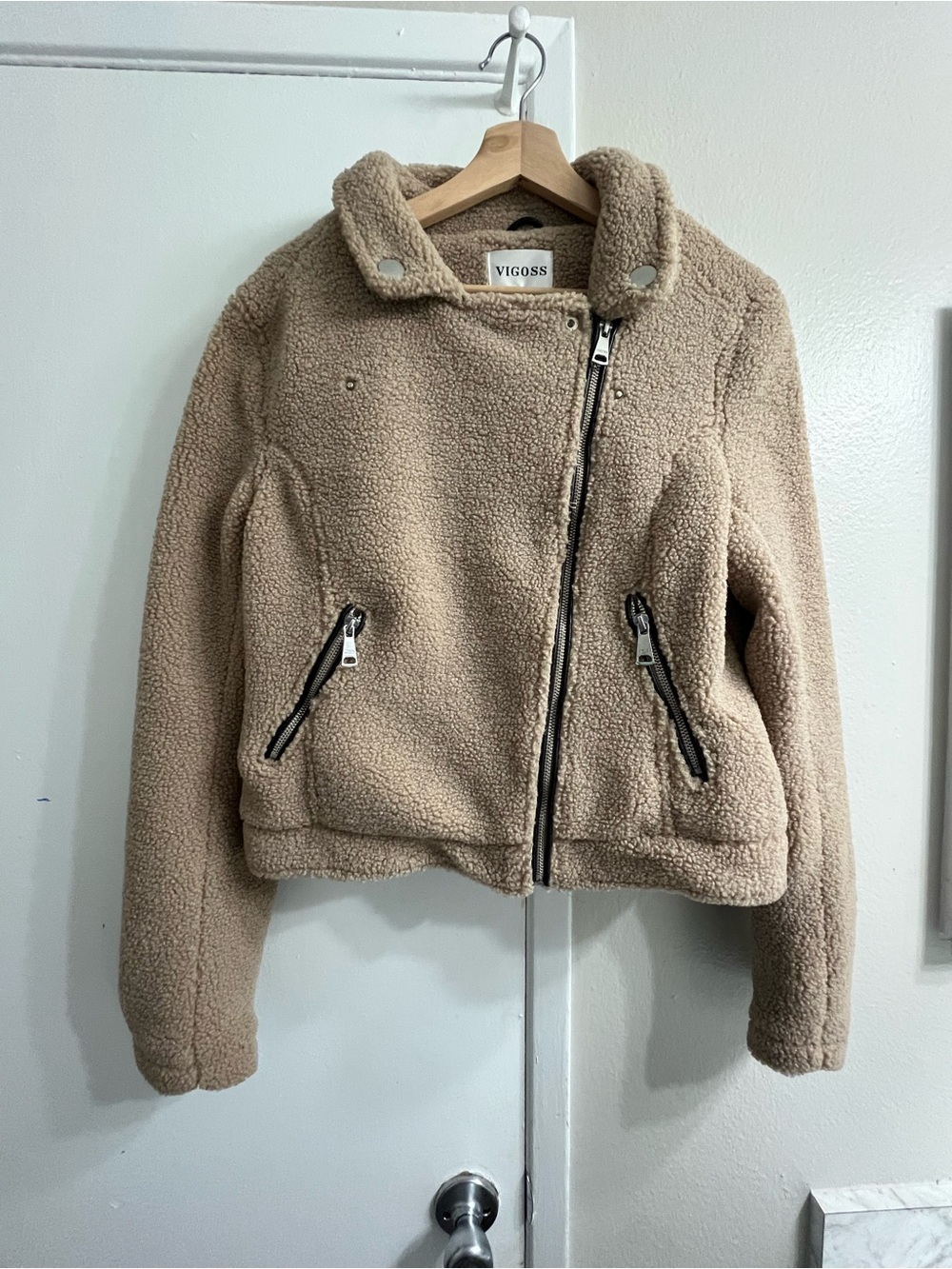 Vigoss Tan Sherpa Moto Jacket